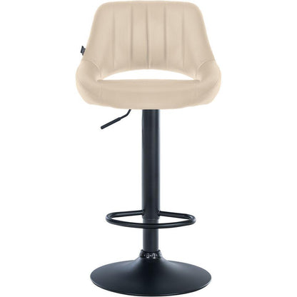  CLP Barkruk Milet Zwart Frame - Kunstleer - Creme