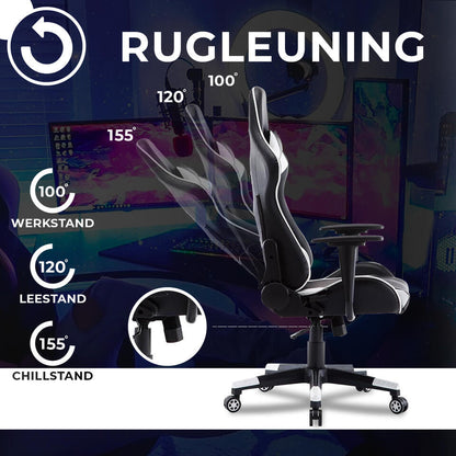  Ocazi New York Gaming Stoel - Bureaustoel - Zwart/Wit
