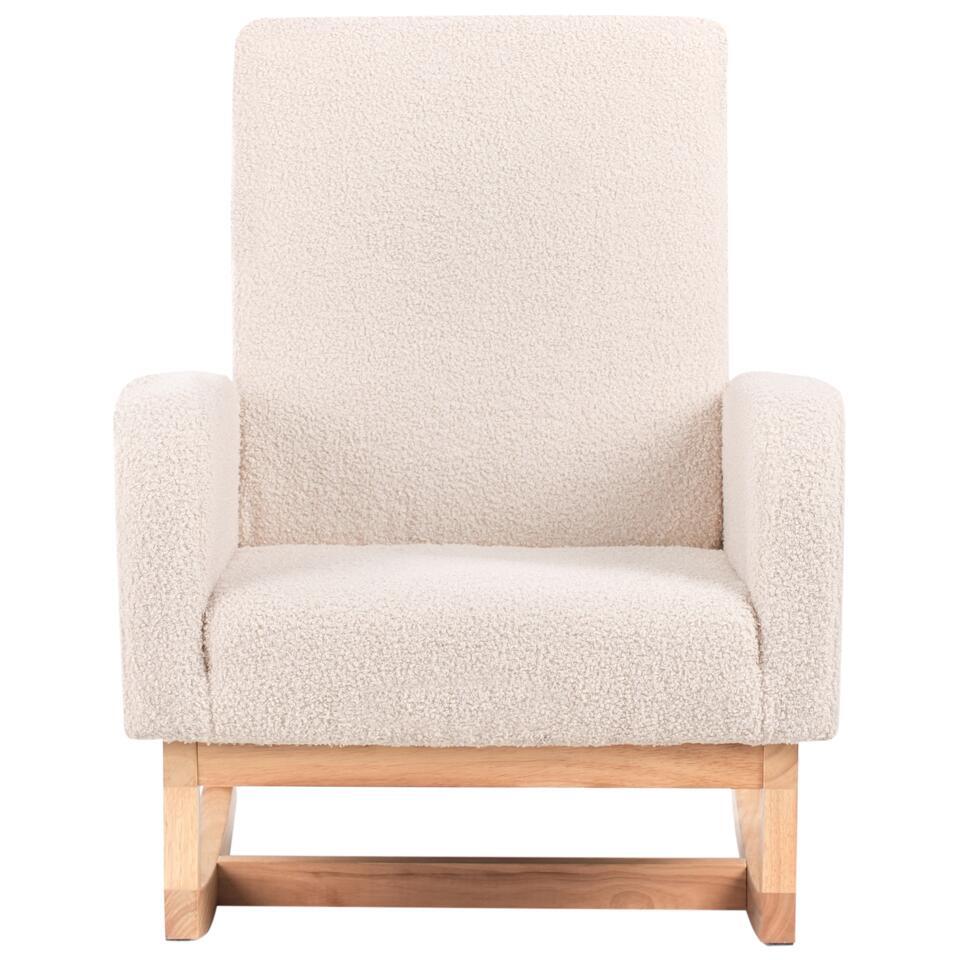  NORBY - Schommelstoel Voor Kinderen - Lichtbeige - Bouclé