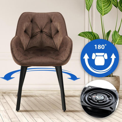  CLP Eetkamerstoel Antigo Zwart Frame - Fluweel - Bruin