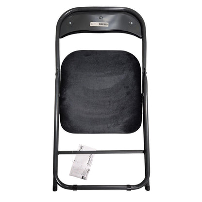  5Five Klapstoel Met Fluweel Zitting - Zwart/antraciet - 44 X 79cm