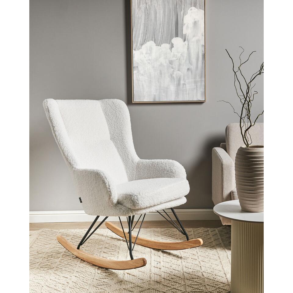  LUOMA - Schommelstoel - Off-white - Bouclé