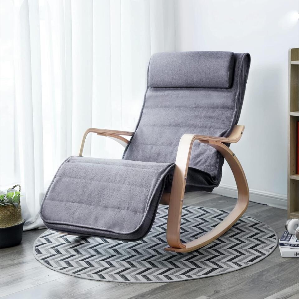  Parya Home Fauteuil Schommelstoel Grijs