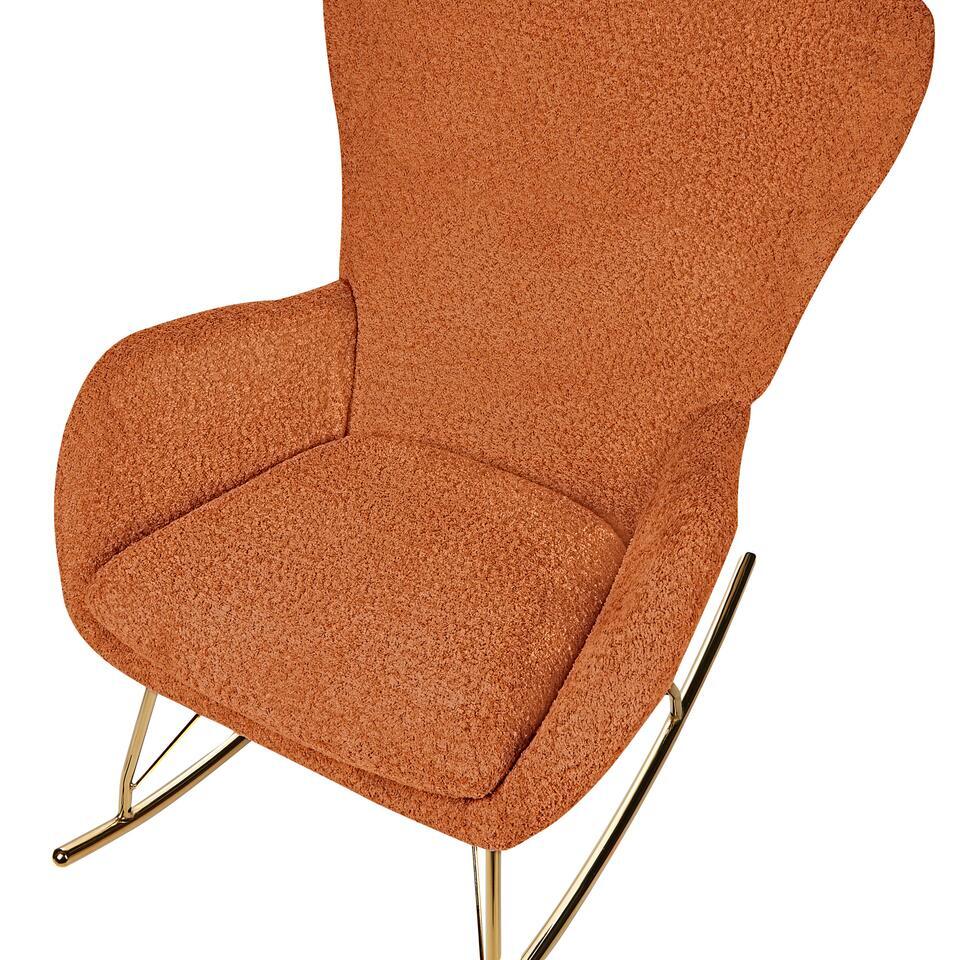  ANASET - Schommelstoel - Oranje - Bouclé