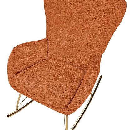  ANASET - Schommelstoel - Oranje - Bouclé