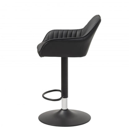  Nordic Home - Erik Draaibare Barstoel - Pu Leer - Zwart