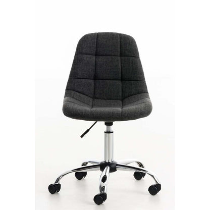  CLP Bureaustoel Emil Chroom Frame - Stof - Donkergrijs