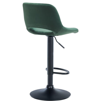  CLP Set Van 2 Barkruk Camden Mat Zwart Frame - Fluweel - Groen