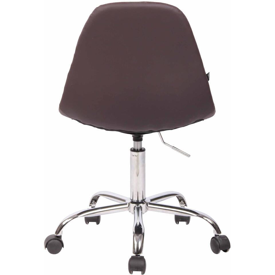  CLP Bureaustoel Reims Chroom Frame - Kunstleer - Bruin