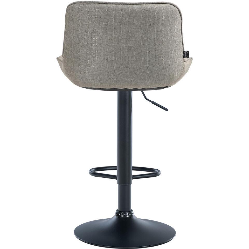  CLP Set Van 2 Barkruk Vonore Zwart Frame - Stof - Taupe