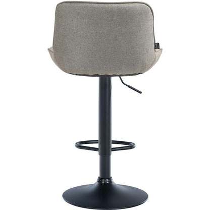  CLP Set Van 2 Barkruk Vonore Zwart Frame - Stof - Taupe