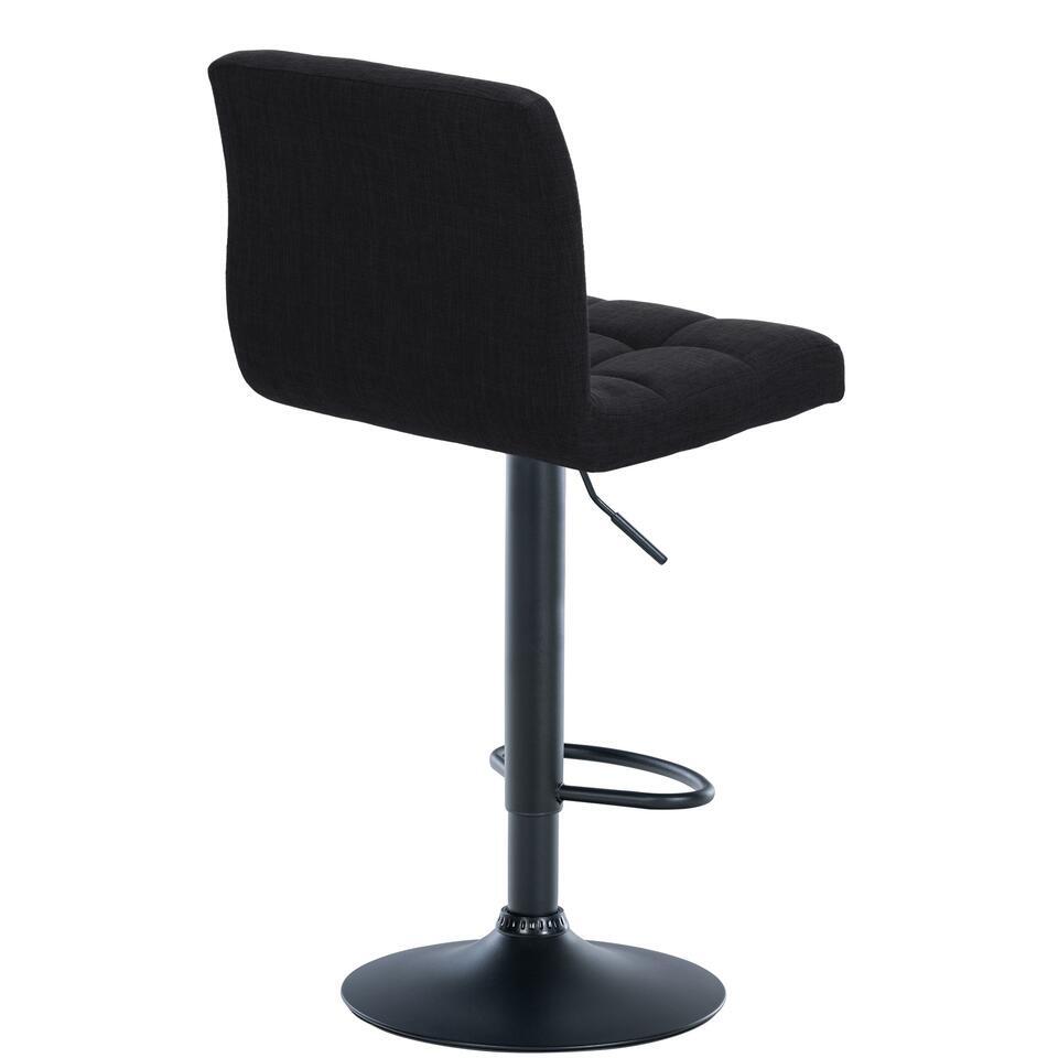  CLP Barkruk Calma Zwart Frame - Stof - Zwart