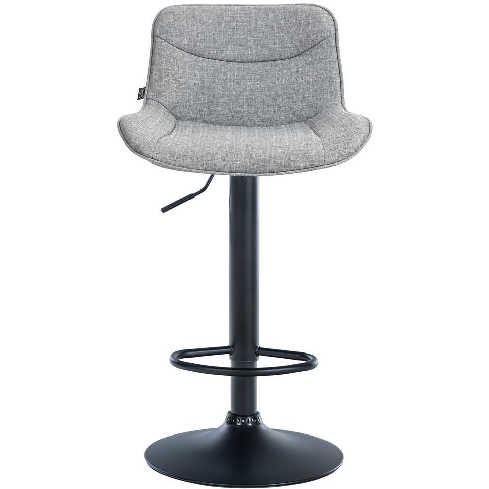  CLP Set Van 2 Barkruk Vonore Zwart Frame - Stof - Grijs