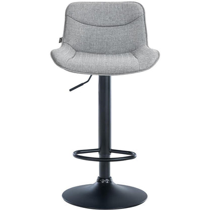  CLP Set Van 2 Barkruk Vonore Zwart Frame - Stof - Grijs