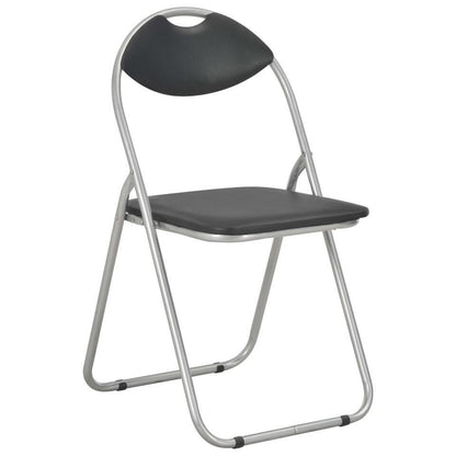  VidaXL Eetkamerstoelen Inklapbaar 2 St Kunstleer Zwart