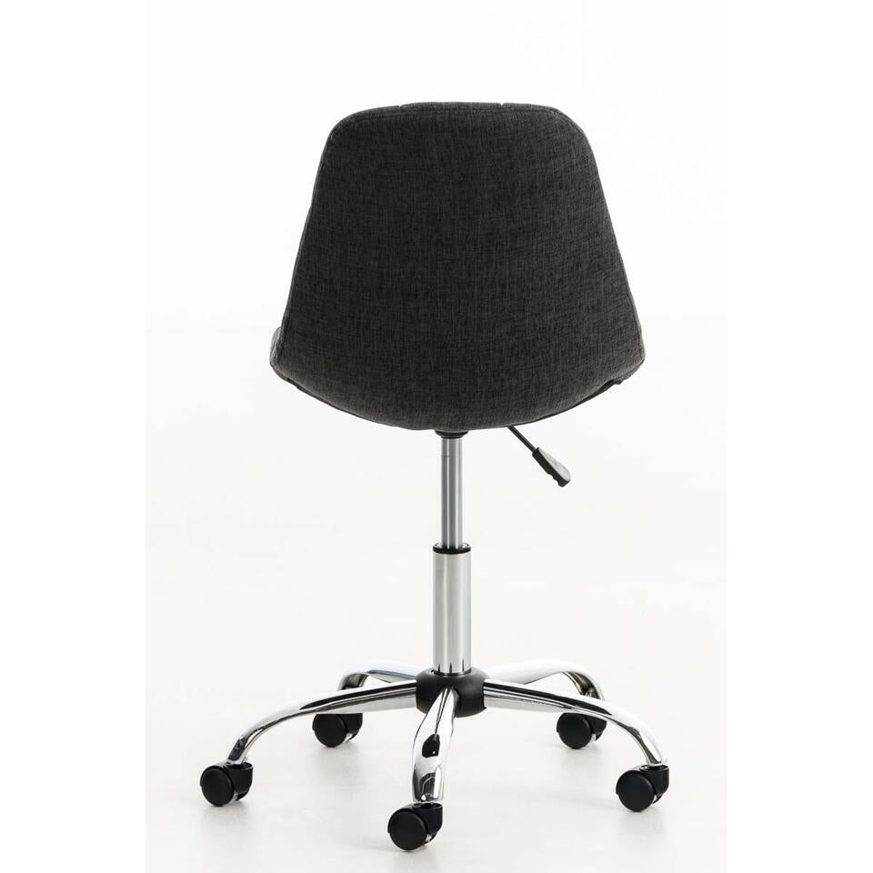  CLP Bureaustoel Emil Chroom Frame - Stof - Donkergrijs
