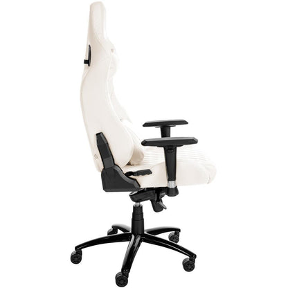  CLP Bureaustoel Keren Zwart Frame - Echt Leer - Wit