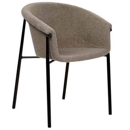  AMES - Eetkamerstoel Set Van 2 - Taupe - Bouclé