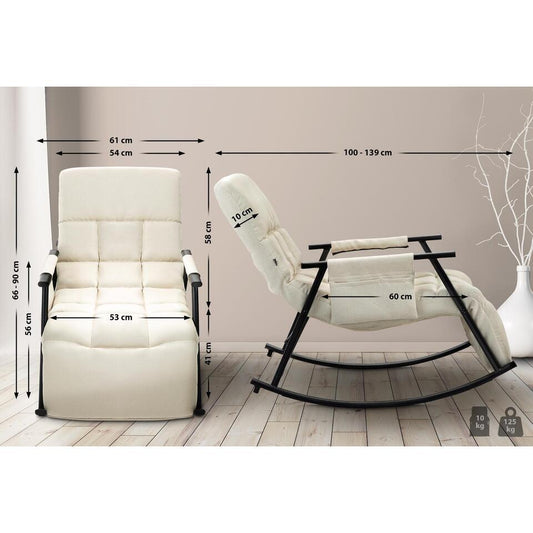  CLP Schommelstoel Cathy Stof - Creme