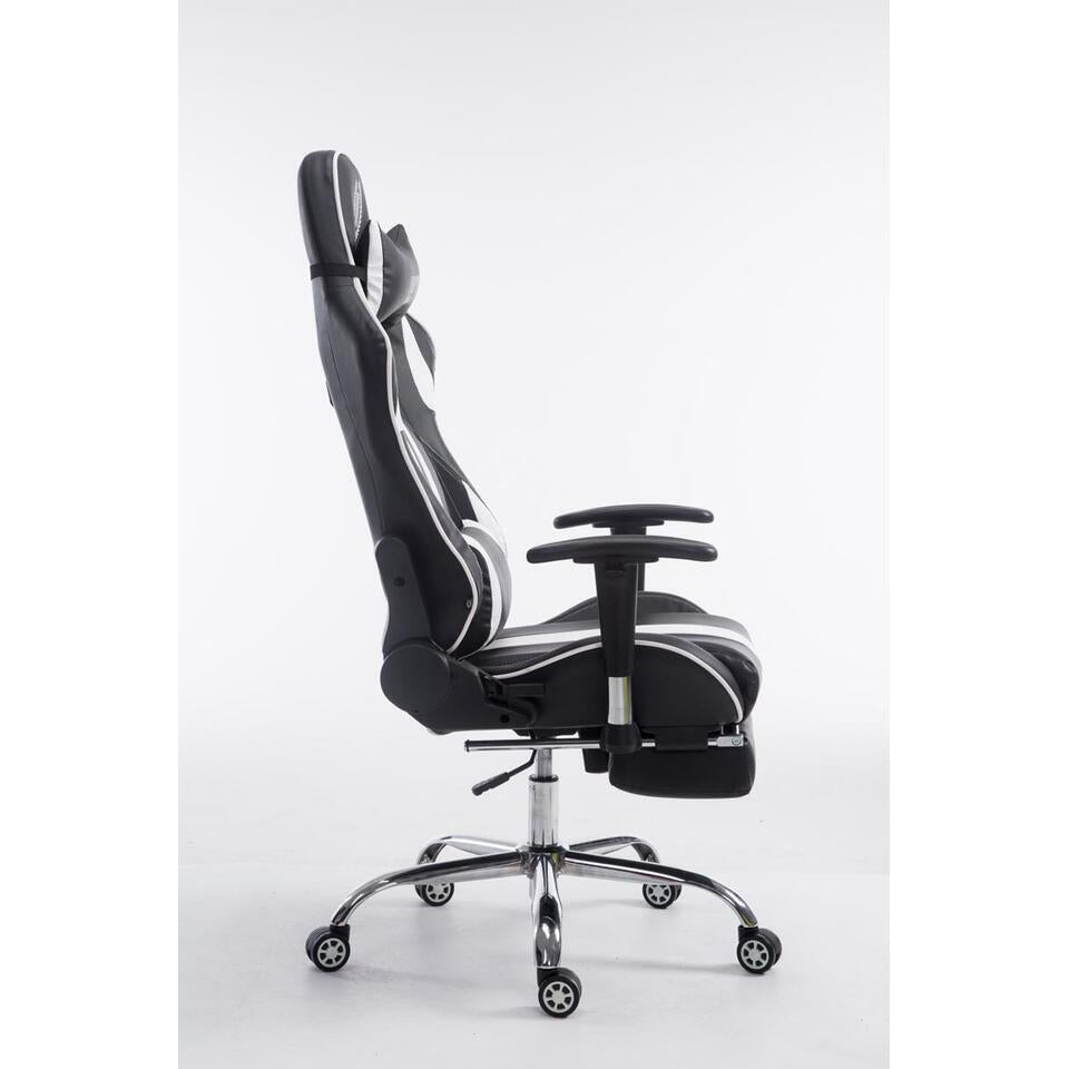  CLP Bureaustoel Limit Zwart Frame - Kunstleer - Zwart/wit