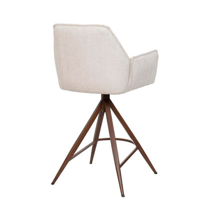  Barstoel Beige/Walnoot - Zithoogte 66cm - Noa - Set Van 2