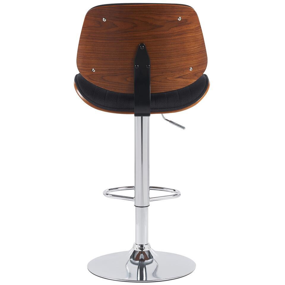  CLP Barkruk Clawson Chroom Frame - Stof - Walnoot/zwart