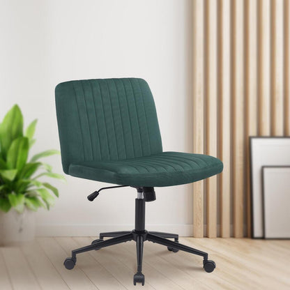  CLP Bureaustoel Kingman Zwart Frame - Fluweel - Groen