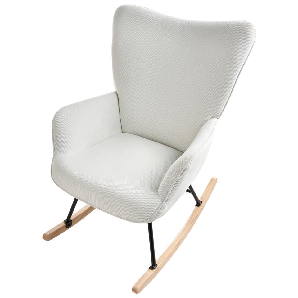  ARSET - Schommelstoel - Gebroken Wit - Bouclé