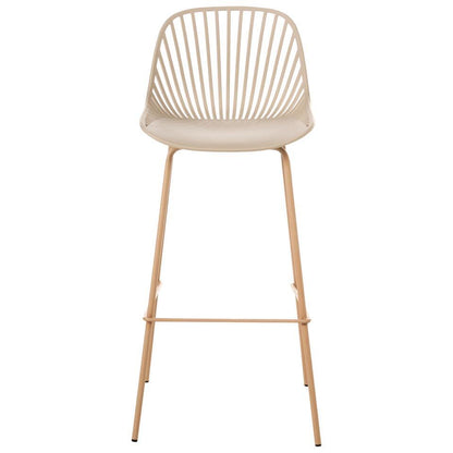  KLEVE - Set Van 4 Barstoelen - Beige - Synthetisch Materiaal