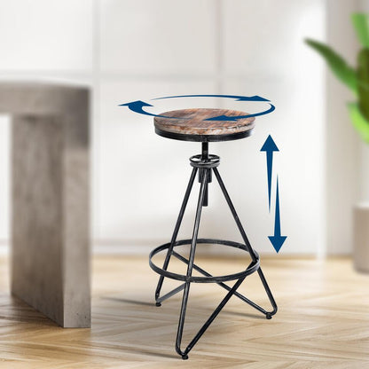  CLP Barkruk Karla Antiek Zilver Frame - Metaal - Zilver
