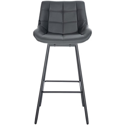  CLP Barkruk Weston Zwart Frame - Kunstleer - Grijs