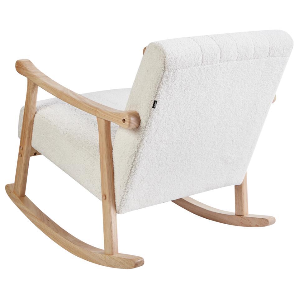  LEKNES - Schommelstoel - Gebroken Wit - Bouclé