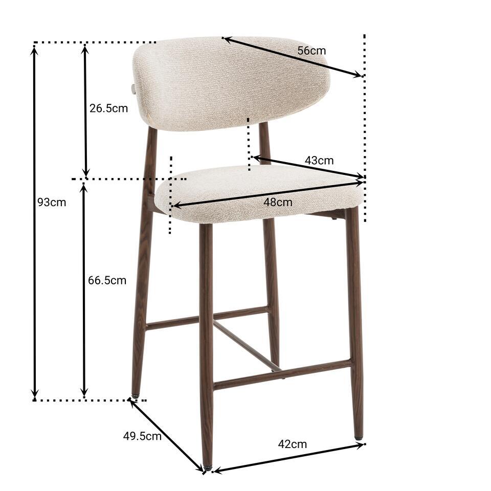  Furnihaus - Barkrukken Set Van 2 - Celia - Beige Walnoot