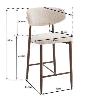  Furnihaus - Barkrukken Set Van 2 - Celia - Beige Walnoot