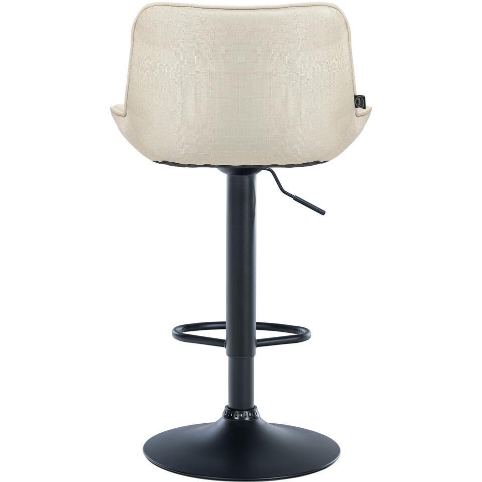  CLP Set Van 2 Barkruk Vonore Zwart Frame - Stof - Creme