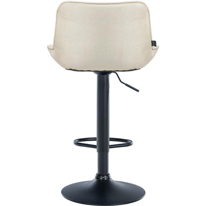  CLP Set Van 2 Barkruk Vonore Zwart Frame - Stof - Creme