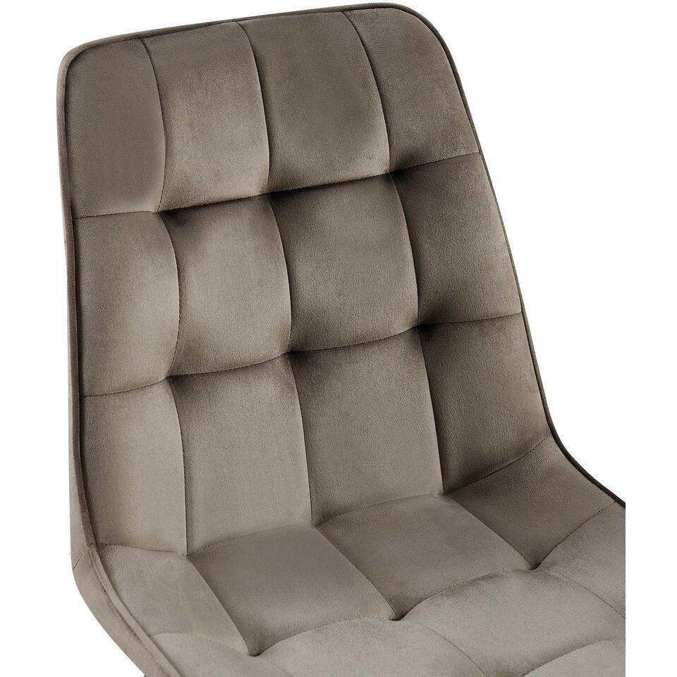  CLP Set Van 2 Eetkamerstoel Gifford Mat Zwart Frame - Fluweel - Antraciet