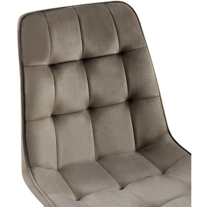  CLP Set Van 2 Eetkamerstoel Gifford Mat Zwart Frame - Fluweel - Antraciet