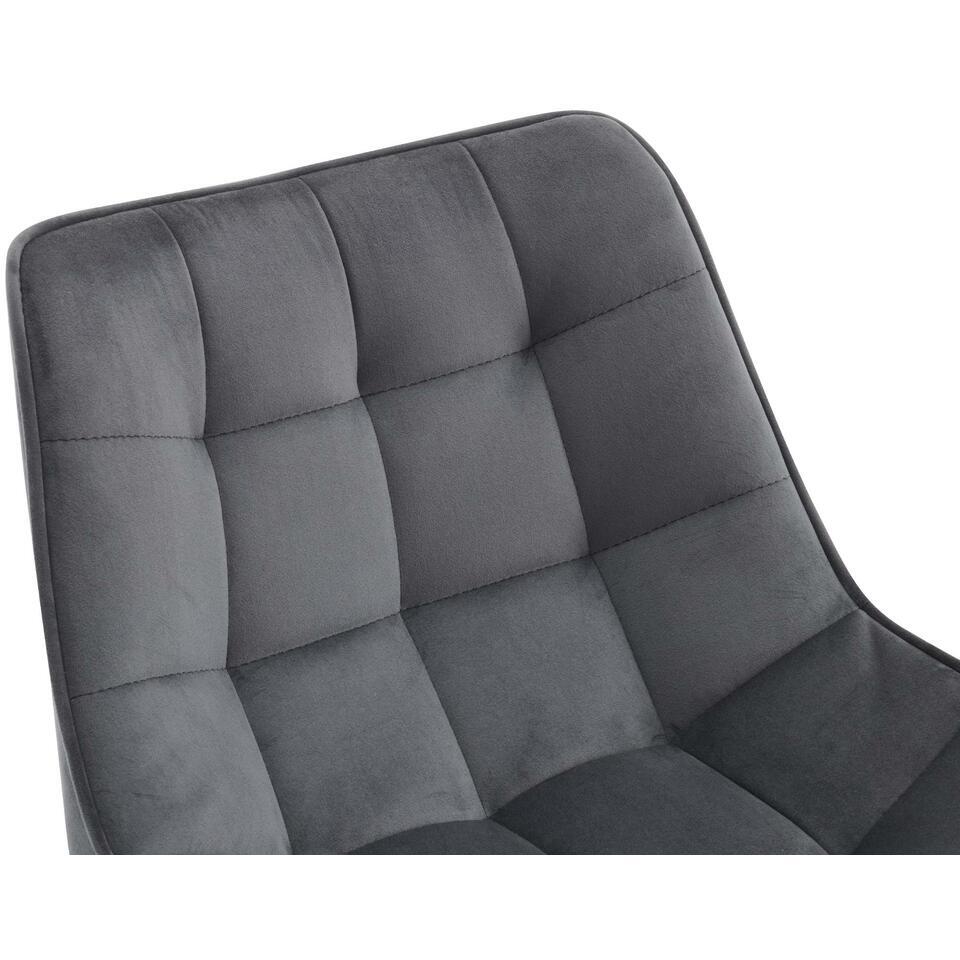  CLP Set Van 2 Barkruk Dartford Mat Zwart Frame - Fluweel - Donkergrijs