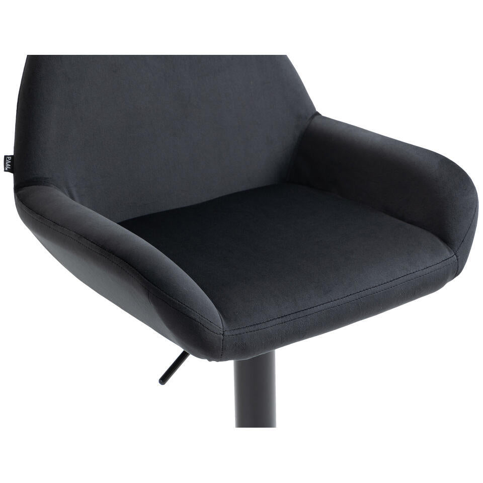  CLP Set Van 2 Barkruk Braga Zwart Frame - Fluweel - Zwart