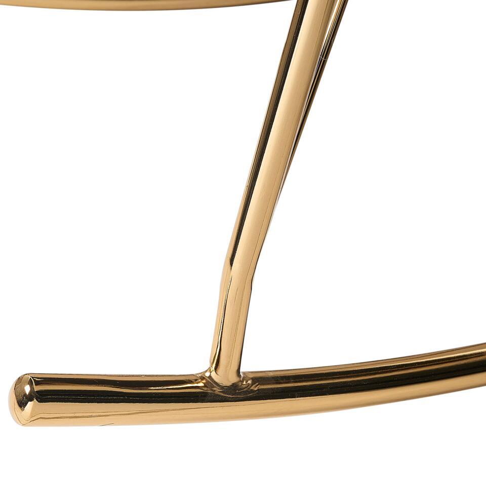  ANASET - Schommelstoel - Wit/Goud - Bouclé