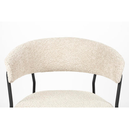  Housecraft Zeri Eetkamerstoelen Armleuning Off White/ Zwart - Set Van 2