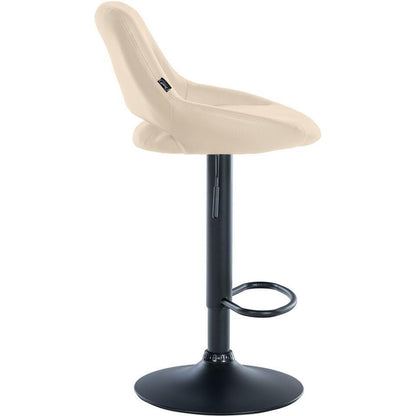  CLP Barkruk Milet Zwart Frame - Kunstleer - Creme
