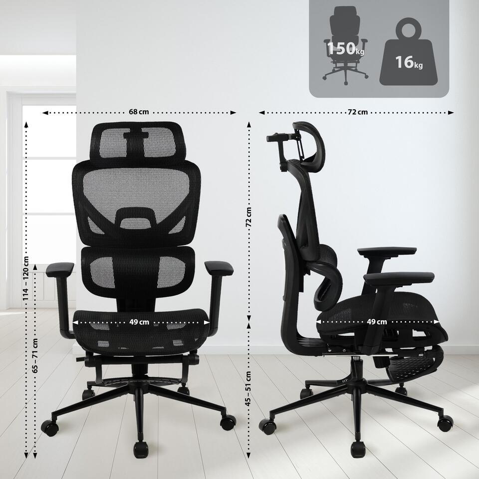  CLP Bureaustoel Beresford Zwart Frame - Stof - Zwart