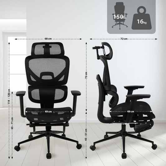  CLP Bureaustoel Beresford Zwart Frame - Stof - Zwart