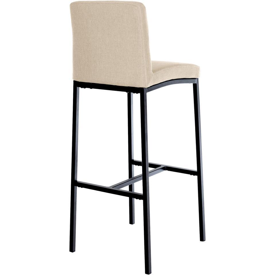  CLP Barkruk Freeport Zwart Frame - Stof - Creme