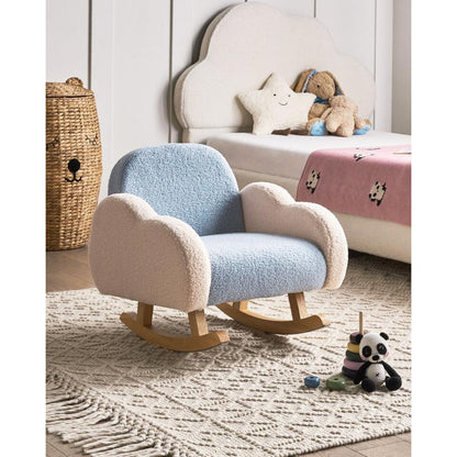  SKARE - Schommelstoel Voor Kinderen - Lichtblauw - Bouclé
