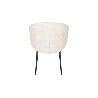  Eetkamerstoel Off White Stof - Zithoogte 47cm - 48x58x70cm - Ayle - Set Van 2