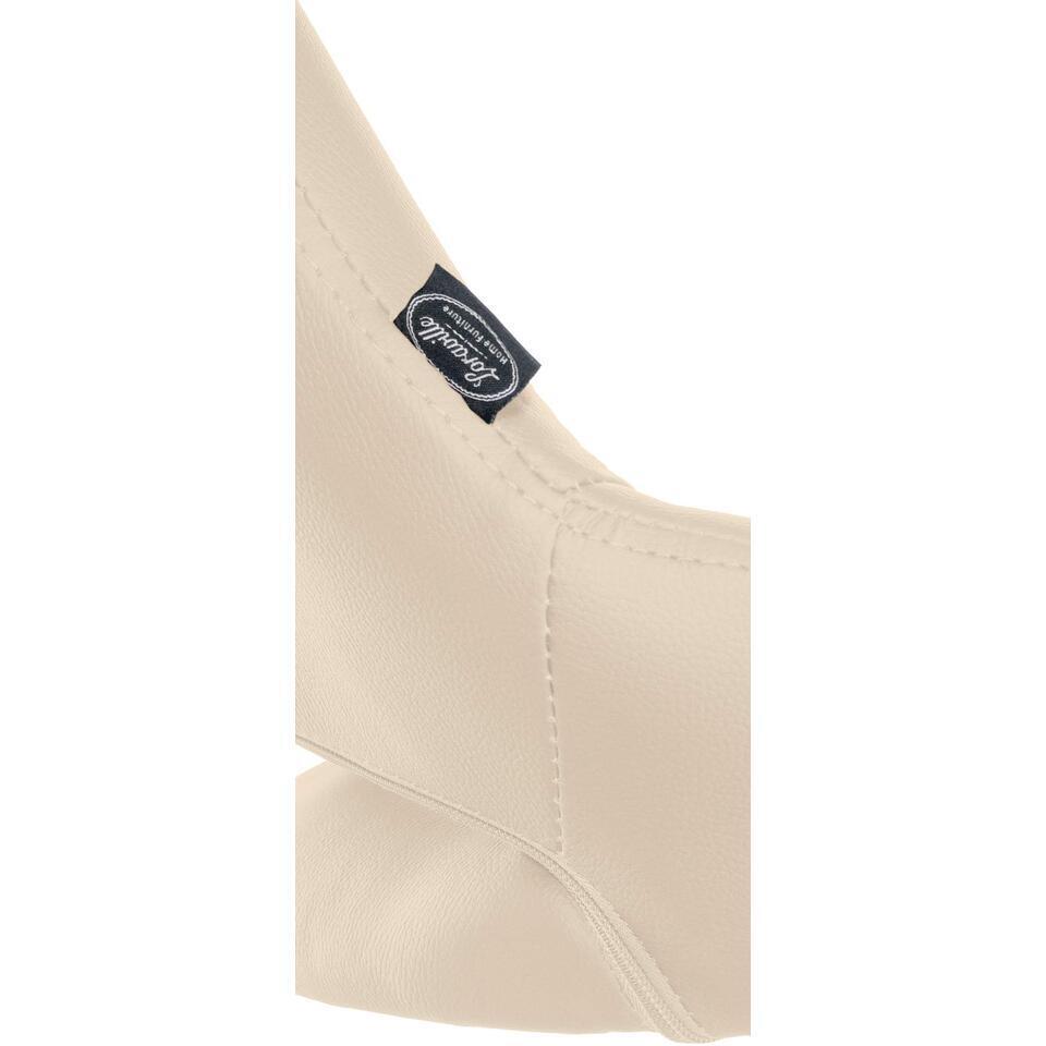  CLP Barkruk Milet Zwart Frame - Kunstleer - Creme