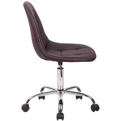  CLP Bureaustoel Reims Chroom Frame - Kunstleer - Bruin